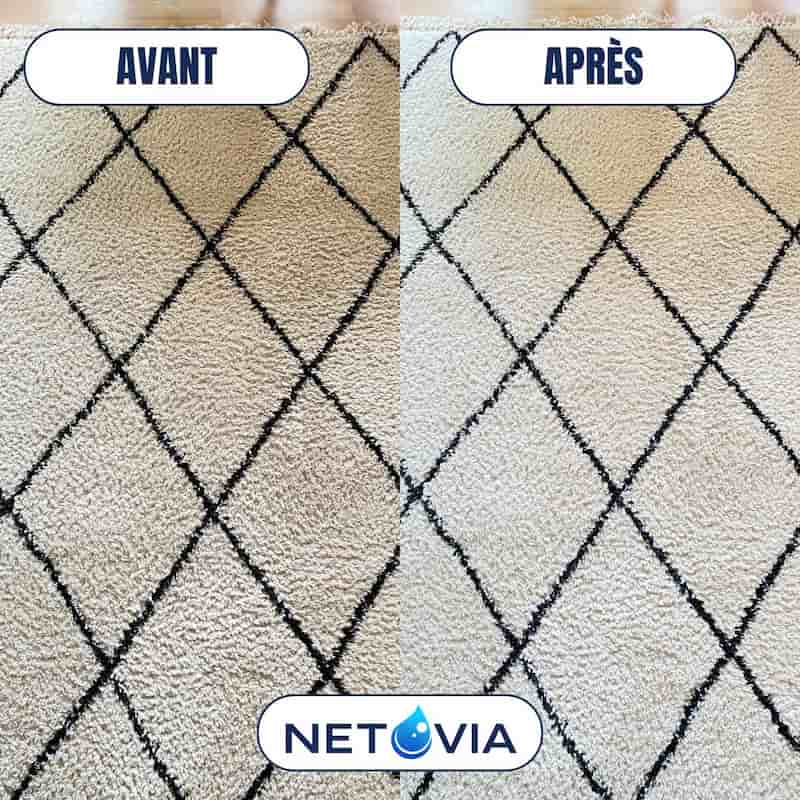 Avant après nettoyage tapis berbère