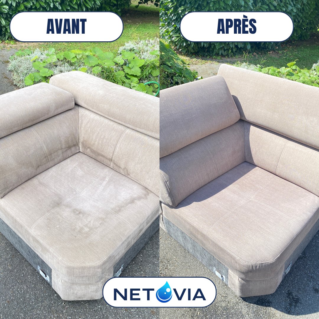 Résultat nettoyage canapé avant après Netovia