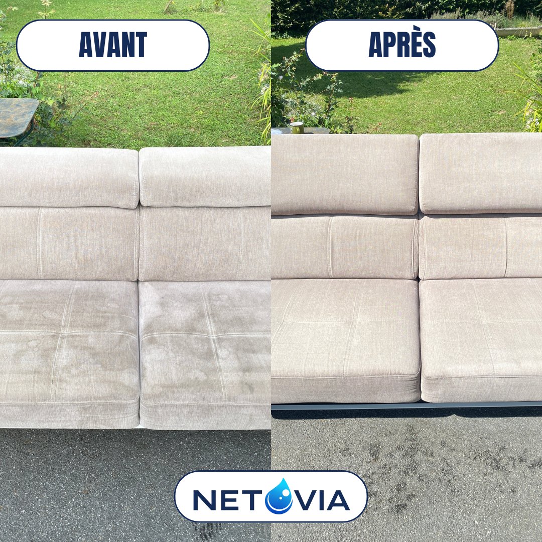 Nettoyage canapé droit avant après Vendée