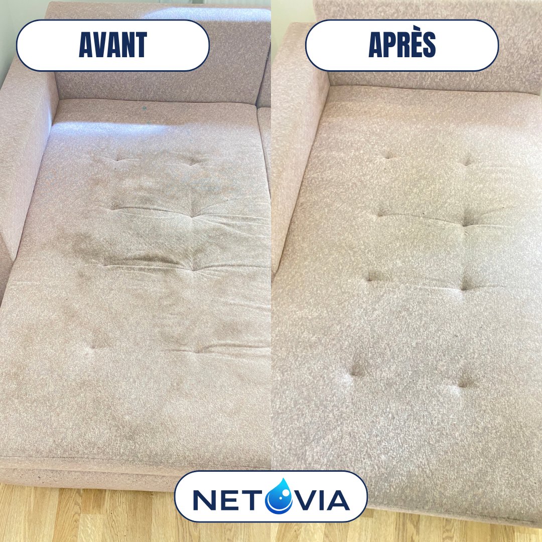 Nettoyage canapé capitonné avant après