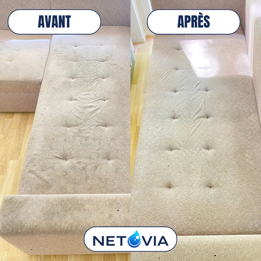 Nettoyage canapé angle avant après