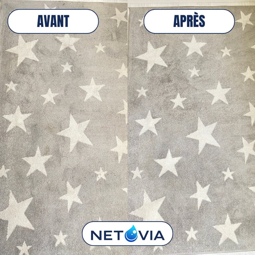 Nettoyage tapis étoiles avant après